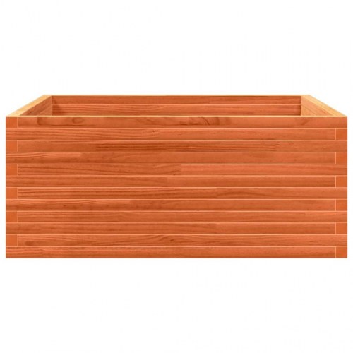 Plantekasse i massivt fyrretræ 110 x 110 x 46 cm - gyldenbrun