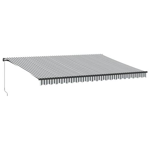 Markise 500x300 cm automatisk betjening antracitgrå og hvid