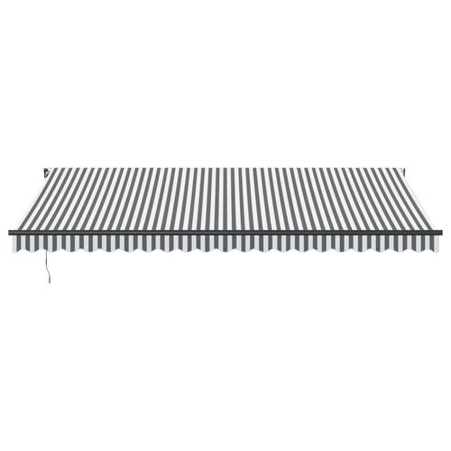 Markise 500x300 cm automatisk betjening antracitgrå og hvid