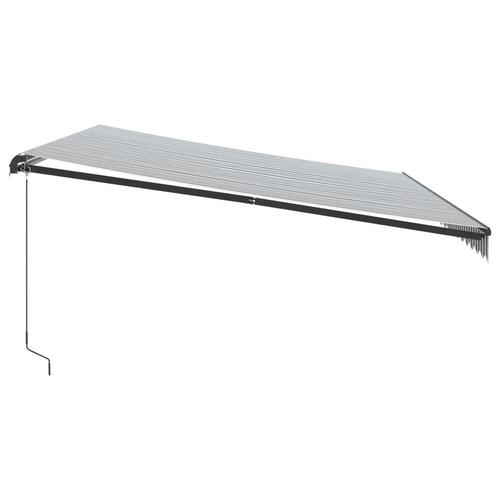 Markise 500x300 cm automatisk betjening antracitgrå og hvid