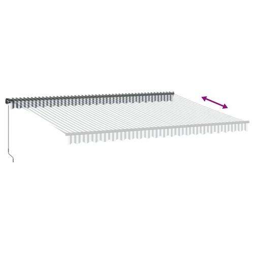 Markise 500x300 cm automatisk betjening antracitgrå og hvid