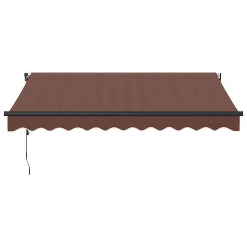 Markise med LED-lys 300x250 cm automatisk betjening brun
