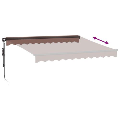 Markise med LED-lys 300x250 cm automatisk betjening brun