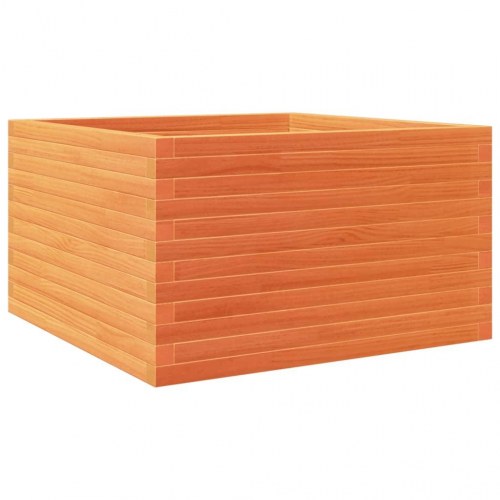 Plantekasse i massivt fyrretræ 80 x 80 x 46 cm - gyldenbrun