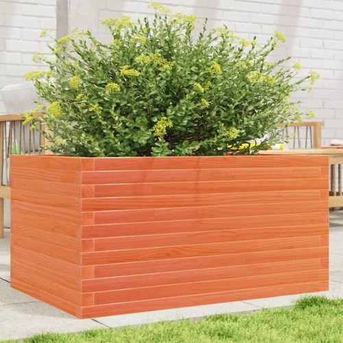 Plantekasse 90 x 60 x 46 cm i massivt fyrretræ - gyldenbrun