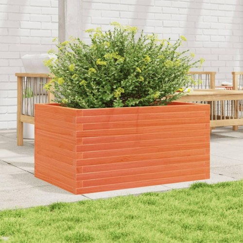 Plantekasse 90 x 60 x 46 cm i massivt fyrretræ - gyldenbrun