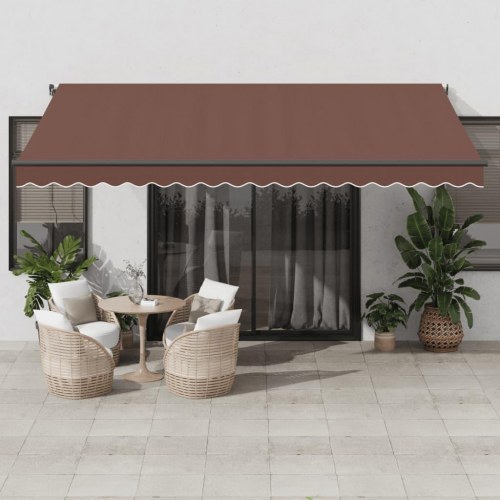 Markise 450 × 350 cm med automatisk betjening - brun