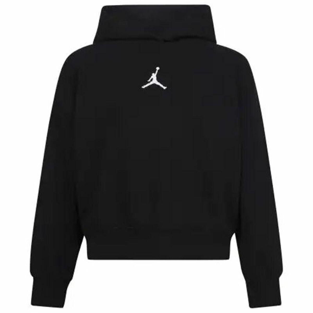 Sweatshirt med hætte til piger Jordan Icon Play Hvid Sort 13-15 år