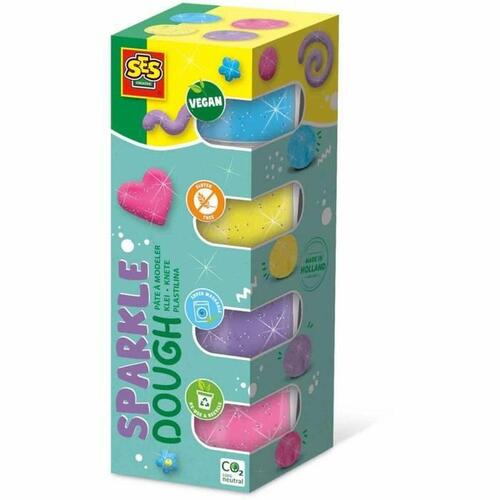 SES Creative Modellervoks - Sparkle Dough, 4 dele