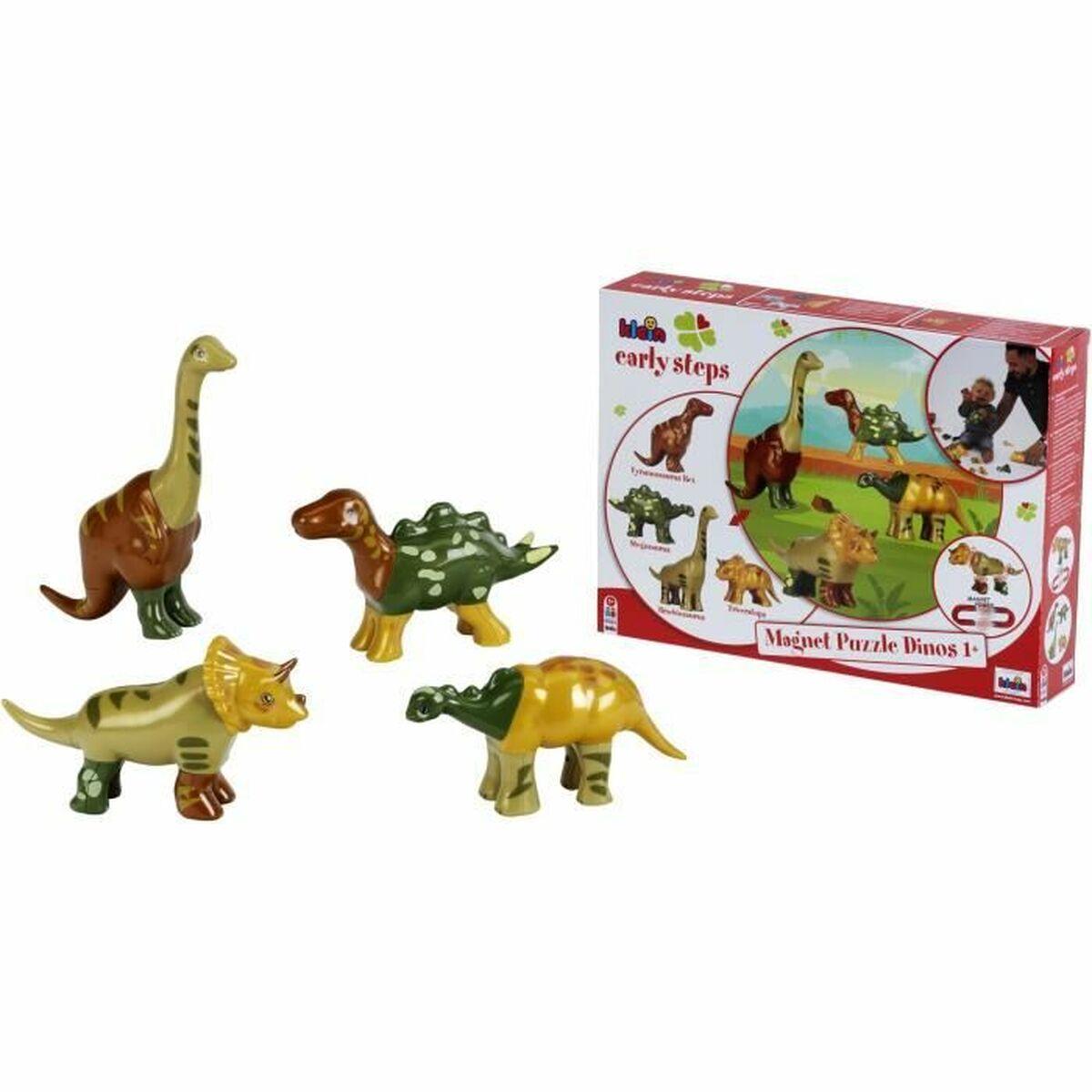 Konstruktionsspil Klein Magnet Dino Puzzle Multifarvet