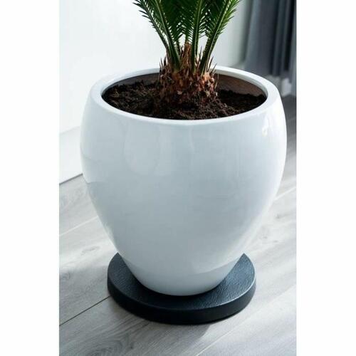 Støtte med hjul til potter Sort polypropylen (Ø 29,2 x 4 cm)