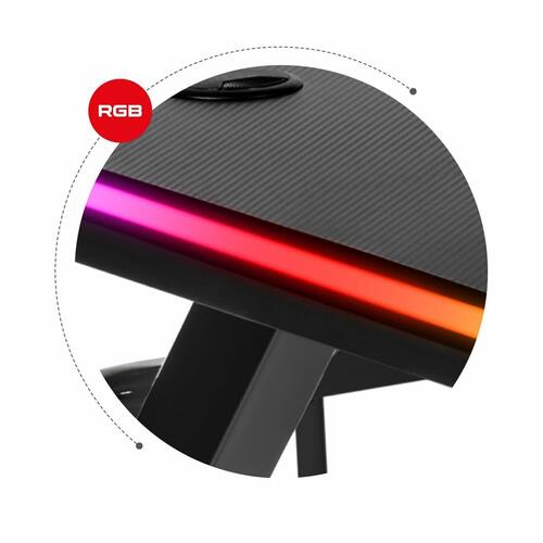 Skrivebord Gaming Huzaro HZ-Hero 5.0 RGB Sort Stål Kulfiber 116 x 69,5 x 59 cm