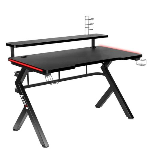 Skrivebord Gaming Huzaro HZ-Hero 5.0 RGB Sort Stål Kulfiber 116 x 69,5 x 59 cm