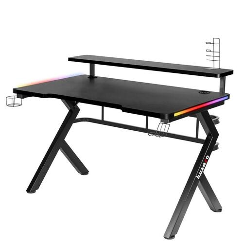 Skrivebord Gaming Huzaro HZ-Hero 5.0 RGB Sort Stål Kulfiber 116 x 69,5 x 59 cm