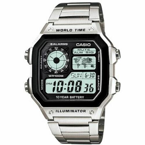 Armbåndsur Casio unisex - sort/sølv, 43 mm, rustfrit stål