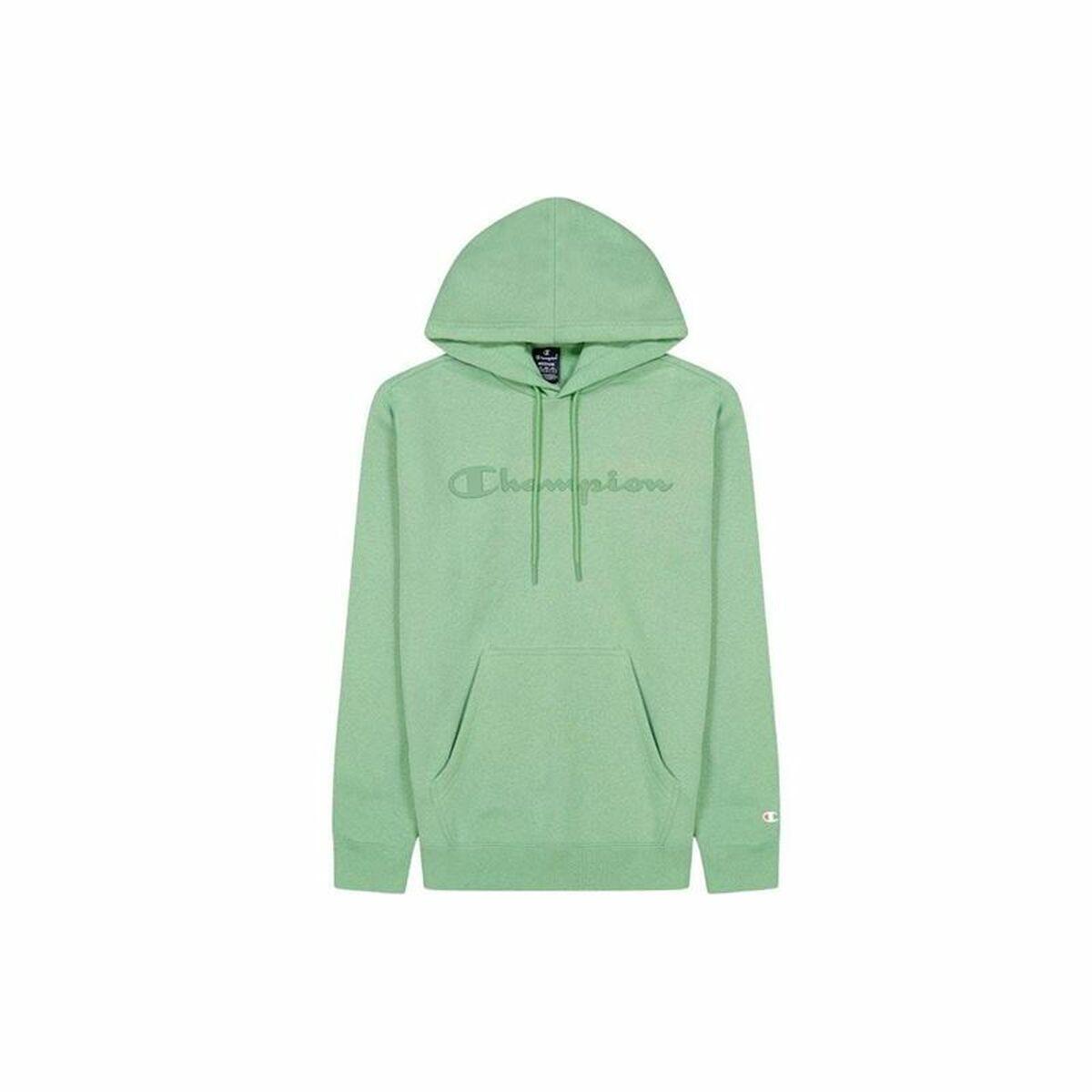 Hættetrøje Til Mænd Champion Crewneck Hvid Limegrøn