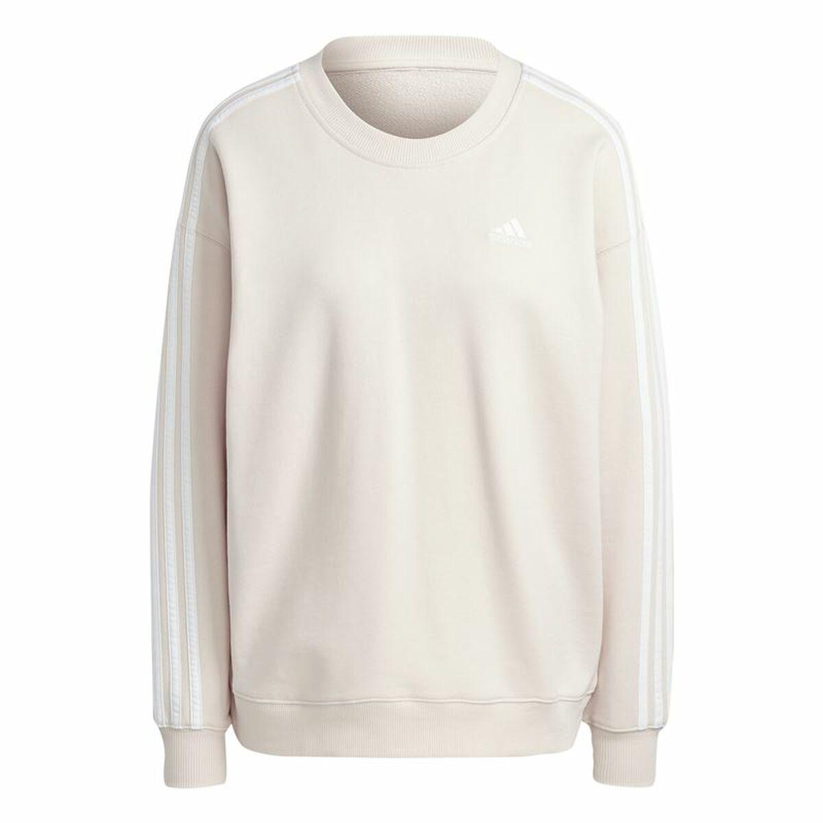 Hættetrøje Til Kvinde Adidas Stripes Swt Hvid Beige 2xs