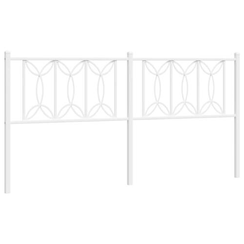 Sengegavl 180 cm metal hvid