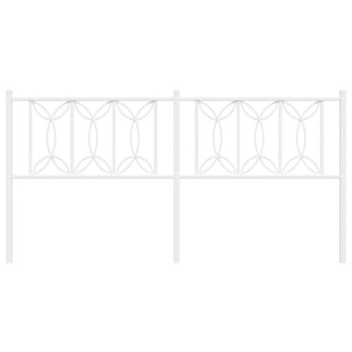 Sengegavl 180 cm metal hvid