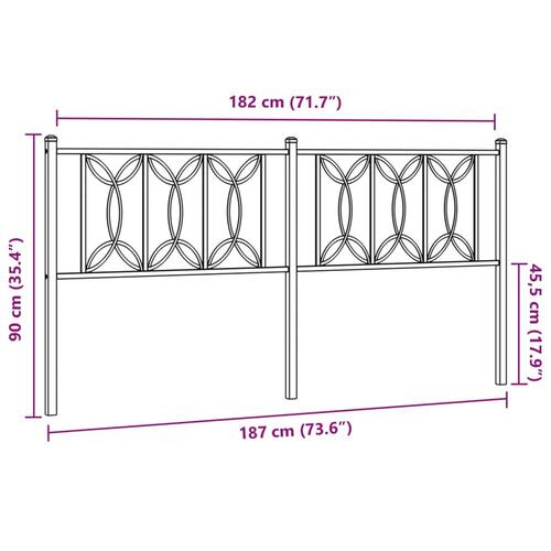 Sengegavl 180 cm metal hvid