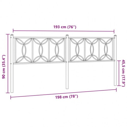 Udskiftningsgavl i metal 193 cm - hvid