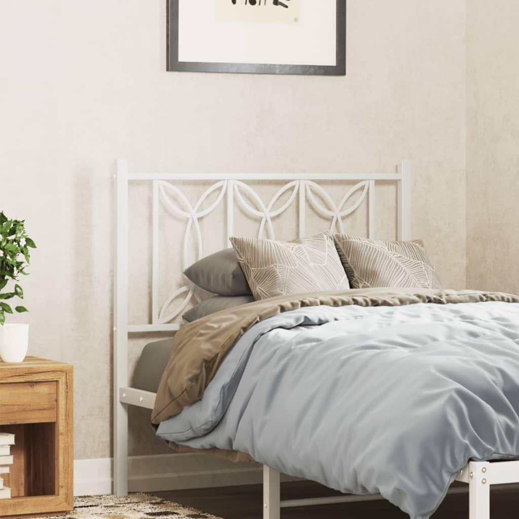 Sengegavl i metal 75 cm - hvid, klassisk design