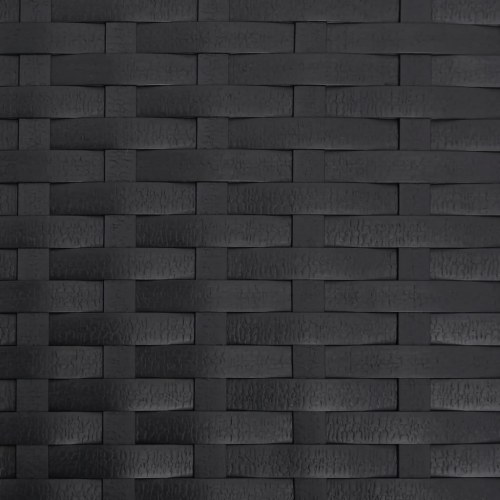 Havestol med fodskammel polyrattan sort