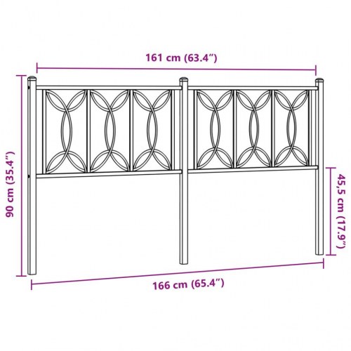 Sengegavl 160 cm i stål - hvid