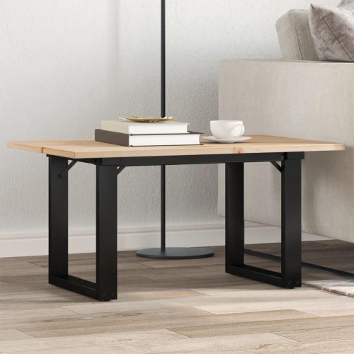Sofabord 80 x 50 x 40 cm O-stel i massivt fyrretræ og stål