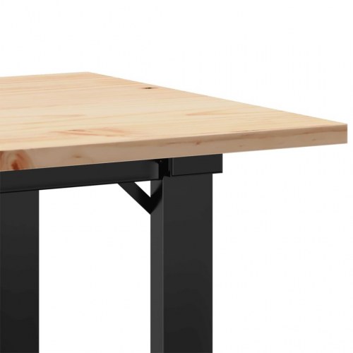 Sofabord 80 x 50 x 40 cm O-stel i massivt fyrretræ og stål