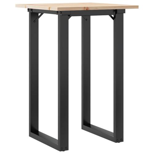 Spisebord 50x50x75 cm O-stel massivt fyrretræ og støbejern