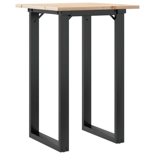 Spisebord 50x50x75 cm O-stel massivt fyrretræ og støbejern