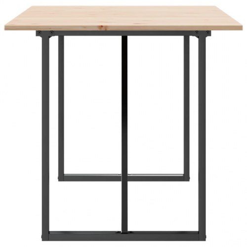 Spisebord 140 x 80 x 75 cm med O-stel i massivt fyrretræ og stål