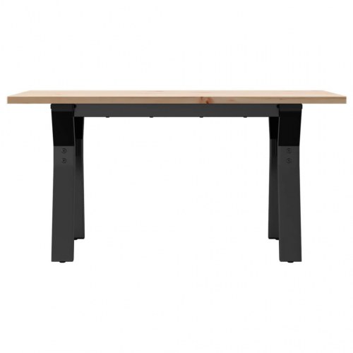 Sofabord 80 x 50 x 40 cm med Y-stel i massivt fyrretræ og stål
