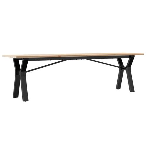Sofabord 160x40x45 cm Y-stel massivt fyrretræ og støbejern