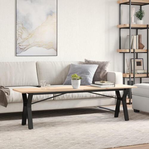 Sofabord 160x40x45 cm Y-stel massivt fyrretræ og støbejern
