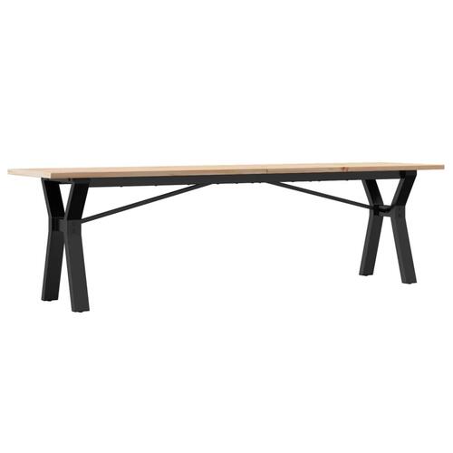 Sofabord 160x40x45 cm Y-stel massivt fyrretræ og støbejern