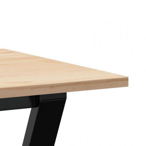 Spisebord 100 x 50 x 75 cm med Y-stel i massivt fyrretræ og stål