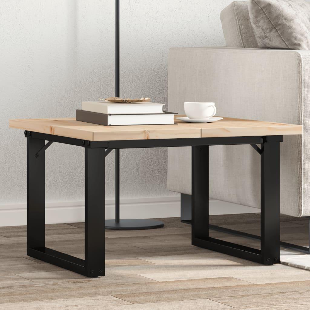 Sofabord 70x70x405 Cm O-stel Massivt Fyrretræ Og Støbejern