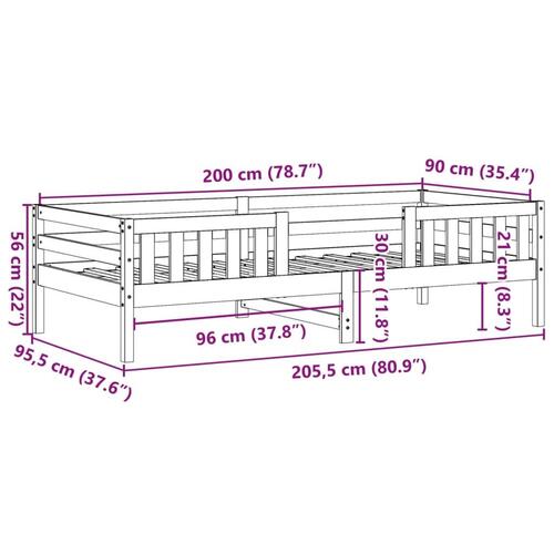 Sengeramme uden madras 90x200 cm massivt fyrretræ