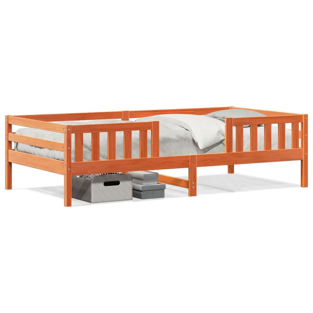Sengeramme Uden Madras Massivt Fyrretræ - Gyldenbrun / 80 x 200 cm