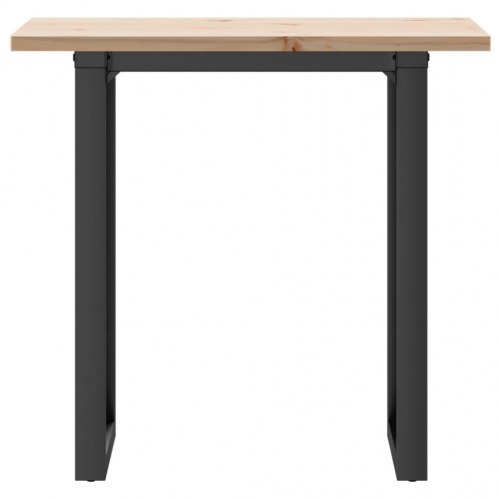 Spisebord med O-stel 80 x 50 x 75,5 cm i massivt fyrretræ og stål