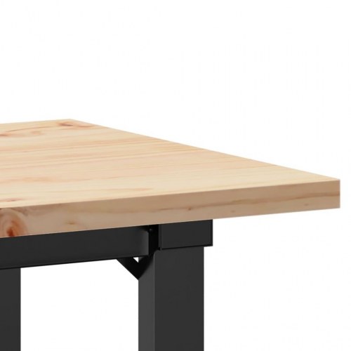 Spisebord med O-stel 80 x 50 x 75,5 cm i massivt fyrretræ og stål