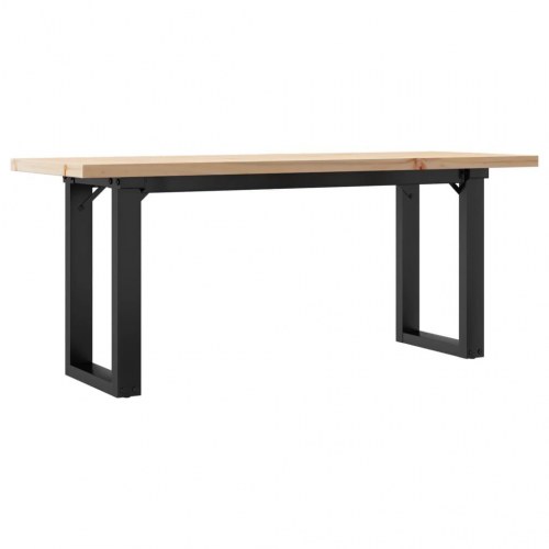 Sofabord 110 × 40 × 45,5 cm med O-stel - massivt fyrretræ og stål