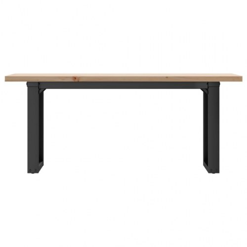 Sofabord 110 × 40 × 45,5 cm med O-stel - massivt fyrretræ og stål