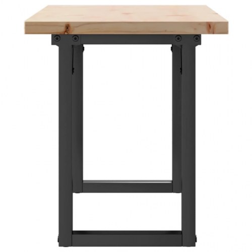 Sofabord 110 × 40 × 45,5 cm med O-stel - massivt fyrretræ og stål