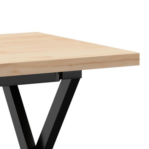 Sofabord 90 x 40 x 45,5 cm med X-stel - massivt fyrretræ og stål