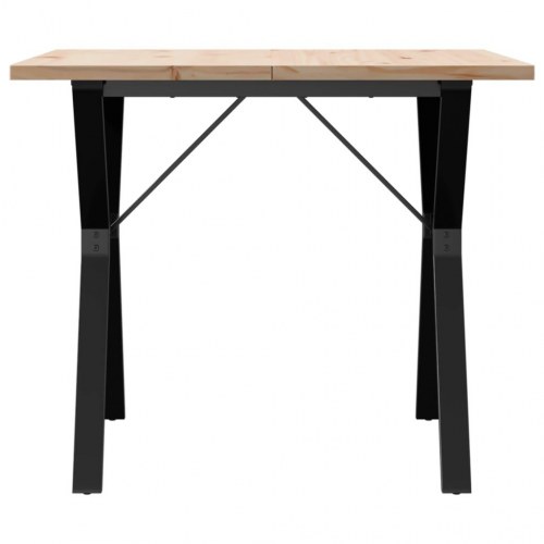 Spisebord 90 × 90 × 75,5 cm - Y-stel i stål og massiv fyrretræsplade