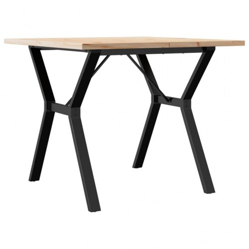 Spisebord 90 × 90 × 75,5 cm - Y-stel i stål og massiv fyrretræsplade