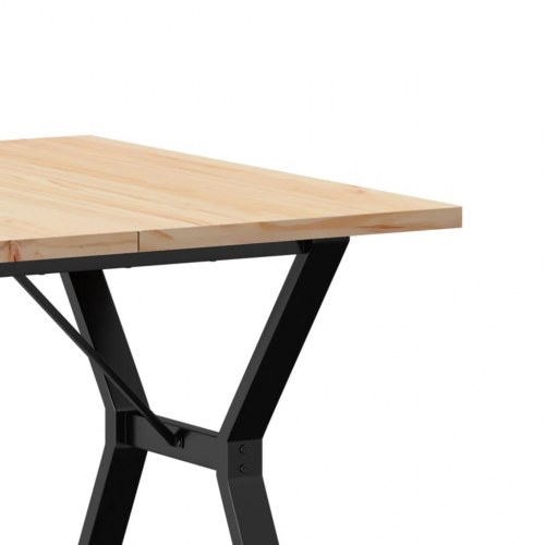 Spisebord 90 × 90 × 75,5 cm - Y-stel i stål og massiv fyrretræsplade